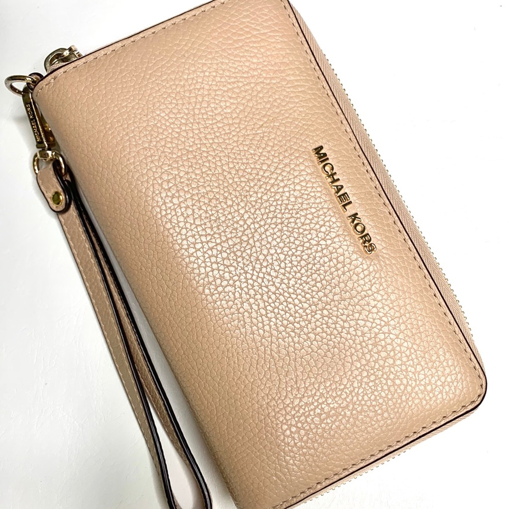 Nude Leather Michael Kors Wristlet